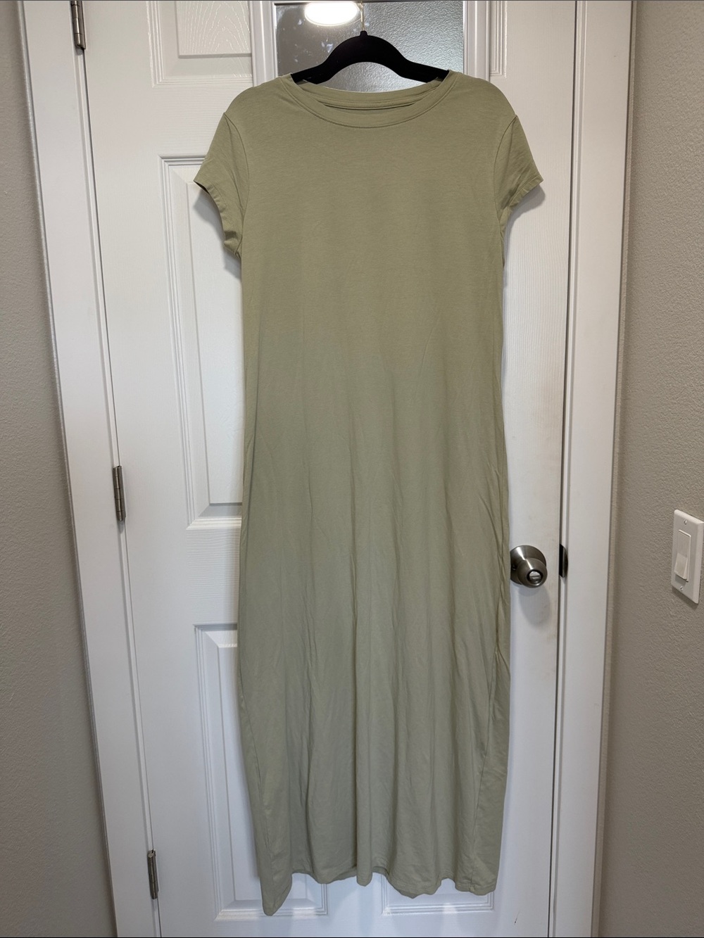 a new day Sage Green Short-Sleeve Maxi Tee Dress